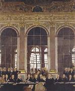 Sir William Orpen The Signing of Peace in the Hall of Mirrors,Versailles oil on canvas
